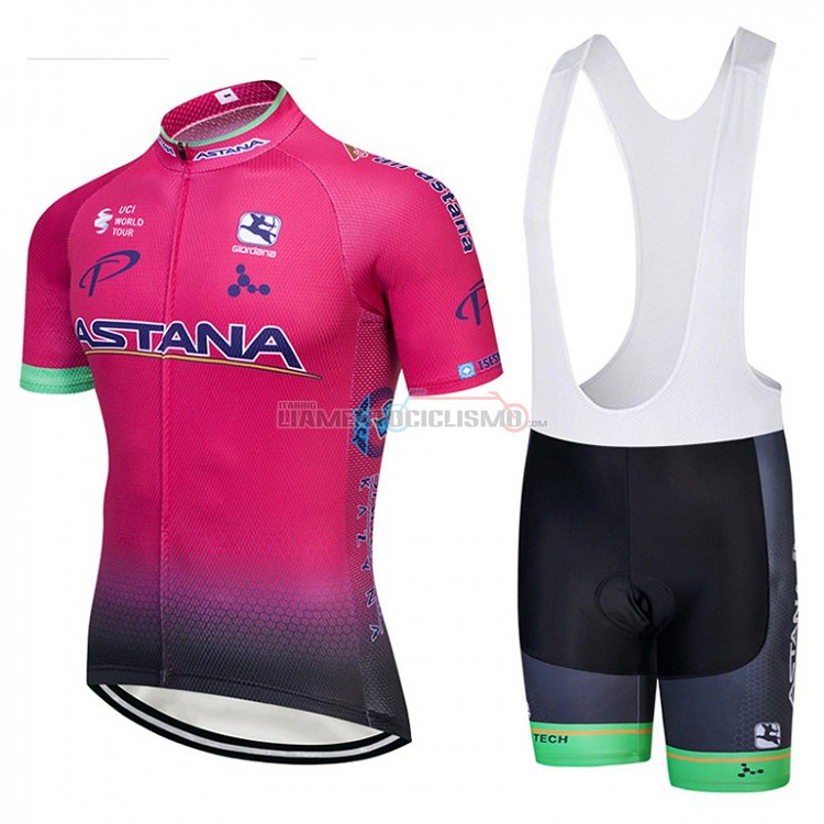 Abbigliamento Ciclismo Astana Manica Corta 2018 Rosa